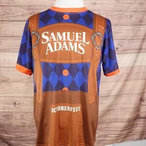 Samuel Adams Shirt Adult Medium Oktoberfest Lederhosen Costume Beer Graphic Tee